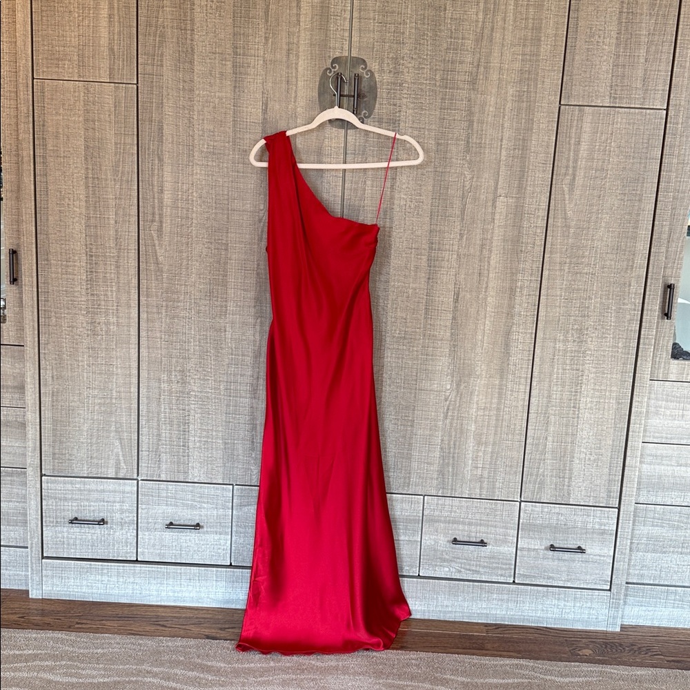 Zara‎ One-Shoulder Satin Slip Dress